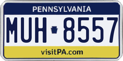 PA license plate MUH8557