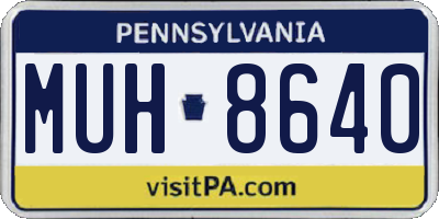 PA license plate MUH8640