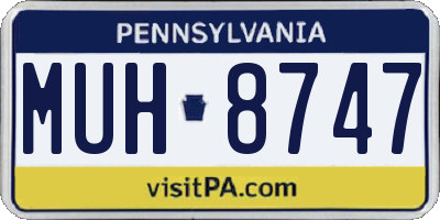 PA license plate MUH8747