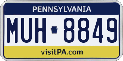 PA license plate MUH8849
