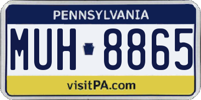 PA license plate MUH8865
