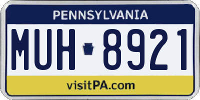 PA license plate MUH8921