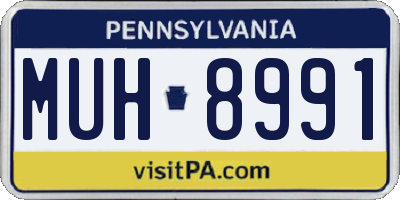 PA license plate MUH8991