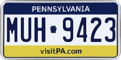 PA license plate MUH9423