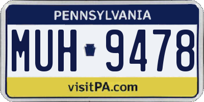 PA license plate MUH9478