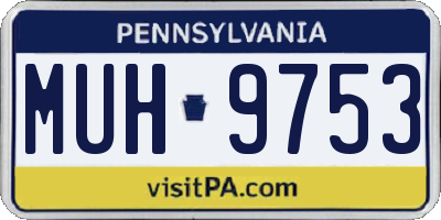PA license plate MUH9753