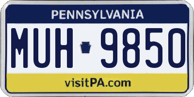PA license plate MUH9850