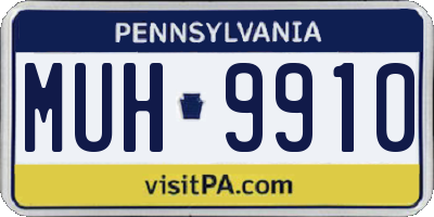 PA license plate MUH9910