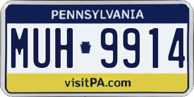 PA license plate MUH9914