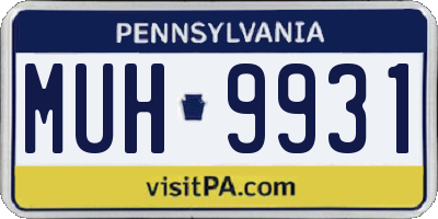 PA license plate MUH9931