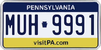 PA license plate MUH9991