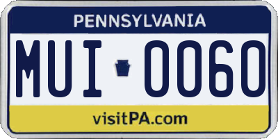 PA license plate MUI0060