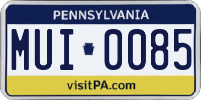 PA license plate MUI0085
