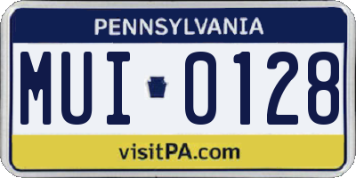 PA license plate MUI0128