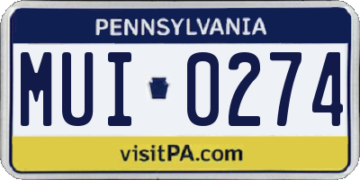 PA license plate MUI0274