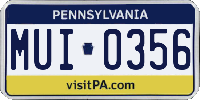 PA license plate MUI0356