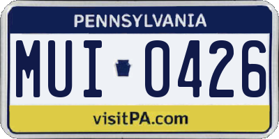 PA license plate MUI0426
