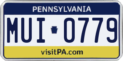 PA license plate MUI0779