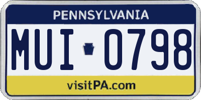 PA license plate MUI0798