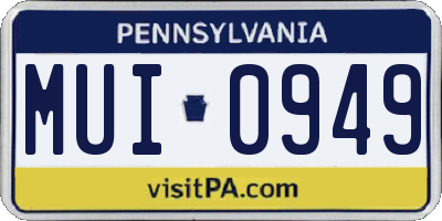 PA license plate MUI0949
