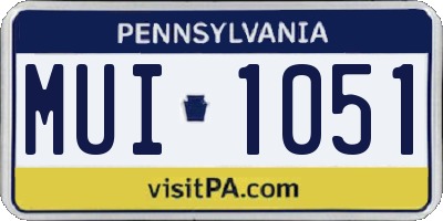 PA license plate MUI1051
