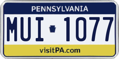 PA license plate MUI1077