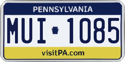 PA license plate MUI1085