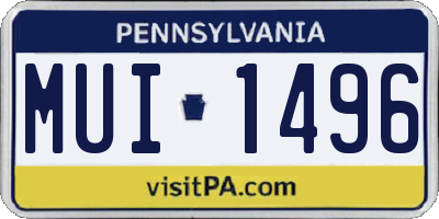 PA license plate MUI1496