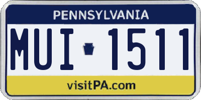 PA license plate MUI1511