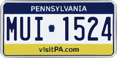 PA license plate MUI1524