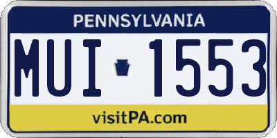 PA license plate MUI1553
