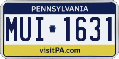 PA license plate MUI1631