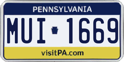 PA license plate MUI1669