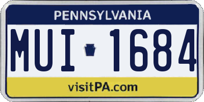 PA license plate MUI1684