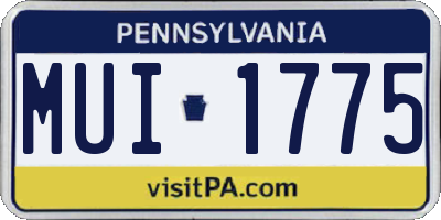 PA license plate MUI1775