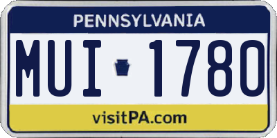 PA license plate MUI1780