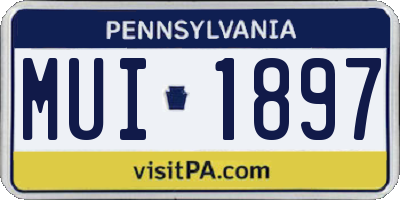 PA license plate MUI1897