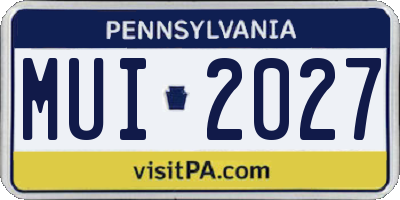 PA license plate MUI2027