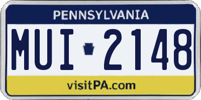 PA license plate MUI2148