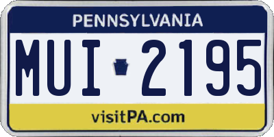 PA license plate MUI2195