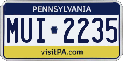 PA license plate MUI2235