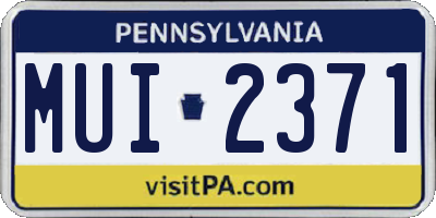 PA license plate MUI2371