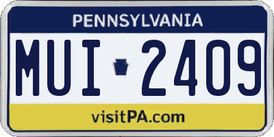 PA license plate MUI2409