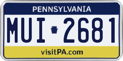 PA license plate MUI2681