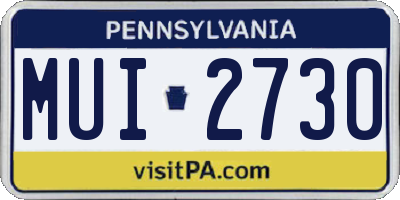 PA license plate MUI2730