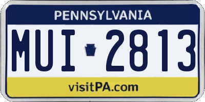 PA license plate MUI2813