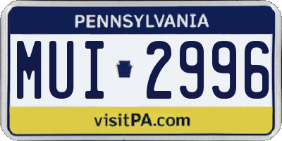PA license plate MUI2996