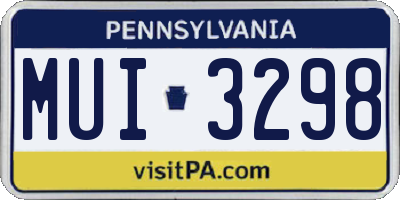 PA license plate MUI3298