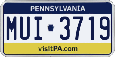 PA license plate MUI3719