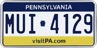 PA license plate MUI4129